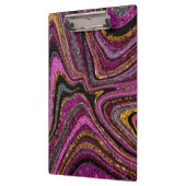 スパークルグラムグリッターガーリー大理石アートピンク クリップボード (左)