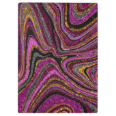 スパークルグラムグリッターガーリー大理石アートピンク クリップボード (裏面)