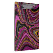 スパークルグラムグリッターガーリー大理石アートピンク クリップボード (右)