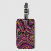スパークルグラムグリッターガーリー大理石アートピンク ラゲッジタグ (正面縦)