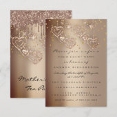 スパークルグリッターのローズマザーズデイティーパーティー 招待状 (正面/裏面)