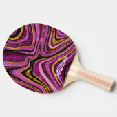 スパークルグリッターガーリー大理石アートピンク 卓球ラケット (横)
