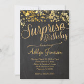 スパークルグリッターサプライズ誕生日招待状 招待状 (正面)