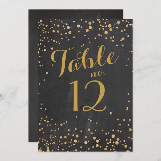 スパークルグリッターテーブル番号シンボルや象徴 招待状 (正面/裏面)