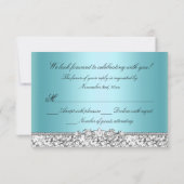 スパークルグリッタードレス&ヒールキンセアニェラRSVP 招待状 (裏面)