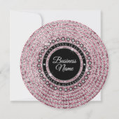 スパークルグリッターピンクジュエリーサンキューサークル 招待状 (裏面)