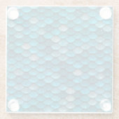 スパークルグリッターブルーティール（緑がかった色）アクアマーメイドはかりで測 ガラスコースター (裏面)