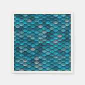 スパークルグリッターブルーティール（緑がかった色）アクアマーメイドはかりで測 スタンダードカクテルナプキン (正面)
