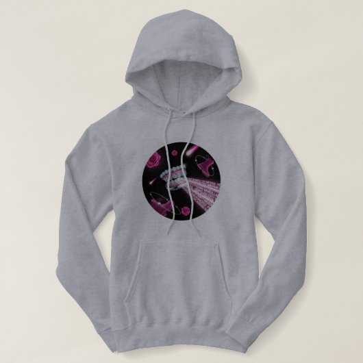 スパークルグリルきらきら光るフード付きスウェットシャツ✨👄 パーカ (デザイン正面)