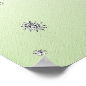 スパークルグリーンとシルバーグリッターポスター ポスター (角)