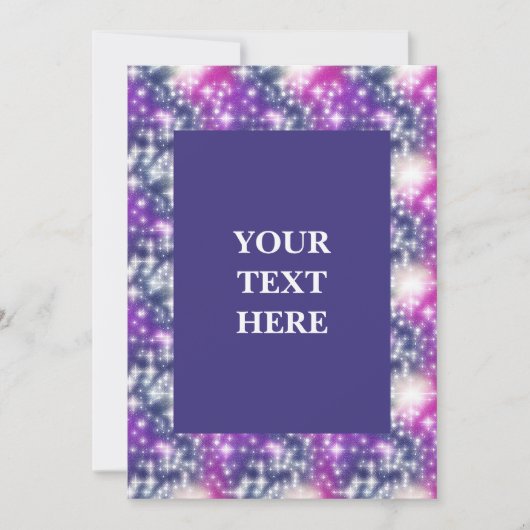 スパークルコズミックパープル抽象芸術 招待状 (正面)