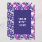 スパークルコズミックパープル抽象芸術 招待状 (正面/裏面)