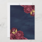 スパークルゴウンブルゴーニュフローラネイビー金ゴールドキンセアニェラ 招待状 (裏面)