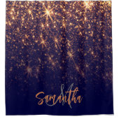 スパークルゴールデングリッター シャワーカーテン (正面)