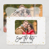 スパークルゴールド写真手書きSave The Date セーブザデート (正面/裏面)