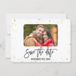 スパークルゴールド写真手書きSave The Date セーブザデート
