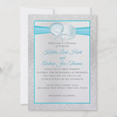 スパークルシェルトロピカルブルービーチ結婚式 招待状 (正面)