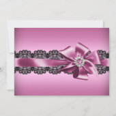 スパークルシューズ&レースガールベビーシャワー招待状 招待状 (裏面)