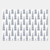 スパークルシルバーグレーグレーグラムユニコーン誕生日 ラッピングペーパーシート (正面2)