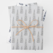 スパークルシルバーグレーグレーグラムユニコーン誕生日 ラッピングペーパーシート (インサイチュ)