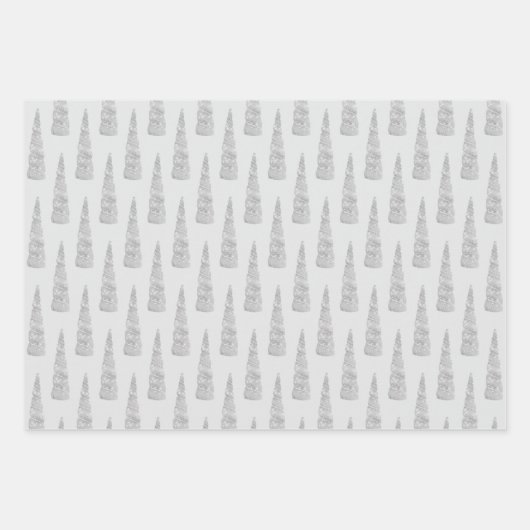 スパークルシルバーグレーグレーグラムユニコーン誕生日 ラッピングペーパーシート (正面)