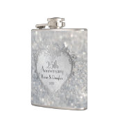 スパークルシルバーハート結婚25周年 フラスク (左)