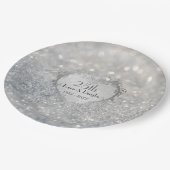 スパークルシルバーハート結婚25周年 ペーパープレート (アングル)