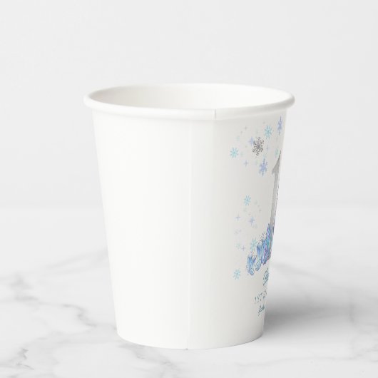 スパークルシルバー凍っていキングダムキャッスル1st誕生日 紙コップ (右)