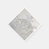 スパークルシルバー25結婚周年 スタンダードカクテルナプキン (角)