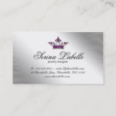 スパークルジュエリーゼブラクラウンパープルグリッター 名刺 (裏面)