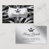 スパークルジュエリーゼブラクラウンブラック  名刺 (正面/裏面)