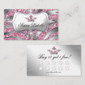 スパークルジュエリーロイヤリティカードゼブラクラウンピンク ロイヤリティカード (正面/裏面)