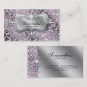 スパークルジュエリー名刺ゼブラアイスピンク 名刺 (正面/裏面)