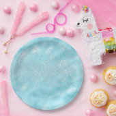 スパークルスジュエリーきらきら光るズクリスタルシックなパステルブルー ペーパープレート (パーティー)