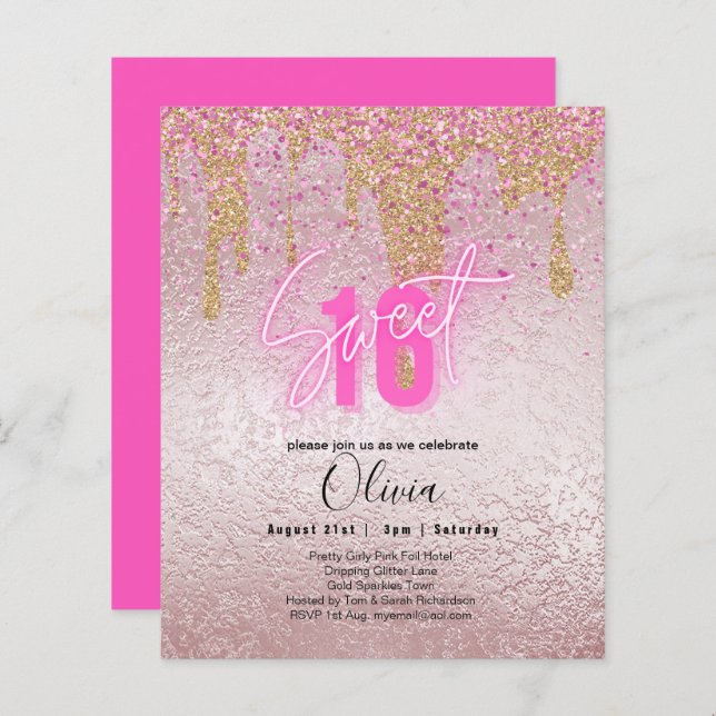 スパークルススイかわいらしート16ガーリーピンク16誕生日 (正面/裏面)