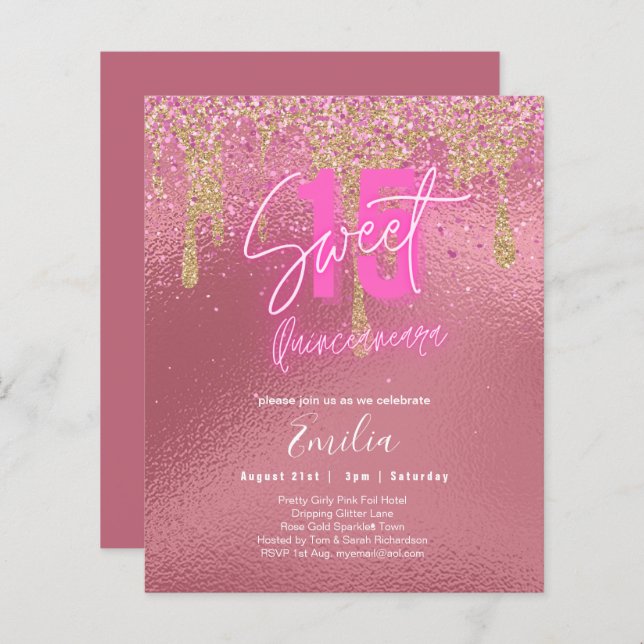 スパークルススイかわいらしート16ガーリーピンク16誕生日 (正面/裏面)