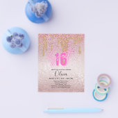 スパークルススイかわいらしート16ガーリーピンク16誕生日 チラシ (シングル)