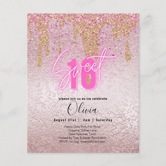 スパークルススイかわいらしート16ガーリーピンク16誕生日 チラシ (正面)