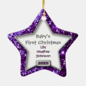 スパークルスターパープル/シルバーフォト セラミックオーナメント (裏面)