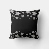 スパークルスター メリー ブライト クリスマス シルバー ブラック クッション (裏面)