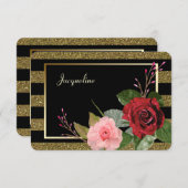 スパークルストライプバラブライデスメイド招待状 招待状 (正面/裏面)