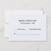 スパークルストライプ金ゴールドミントフローラウェディングRSVP 出欠カード (裏面)