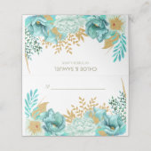 スパークルストライプ金ゴールドミントフローラ結婚ズ プレイスカード (外部開封)