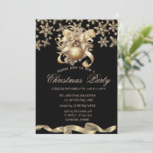 スパークルスノーフレークスボールボウ企業のクリスマス 招待状 (スタンド正面)