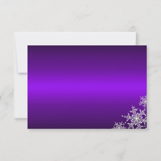 スパークルスノーフレークパープルクリスマスパーティーRSVP 出欠カード (裏面)