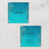 スパークルスプラッシュブルー美しいスタイリストメイクアップアーティスト スクエア名刺 (正面/裏面)