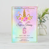 スパークルスマジカルユニコーン第5誕生日招待 招待状 (スタンド正面)