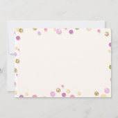 スパークルズグリッター&金ゴールド誕生日招待状ガール 招待状 (裏面)