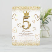 スパークルズ金ゴールドプリンセスクラウン5th誕生日 招待状 (スタンド正面)