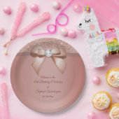 スパークルズ&グラマー、バラ金ゴールド誕生会 ペーパープレート (パーティー)